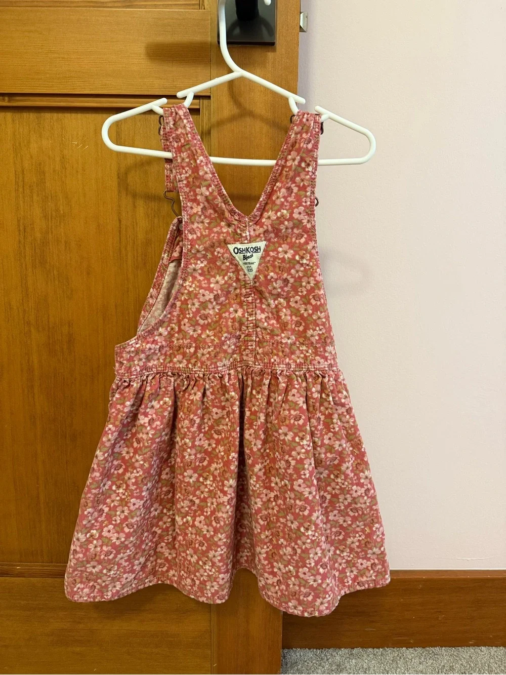 OshKosh Pink Floral Toddler Pinafore with Pocket